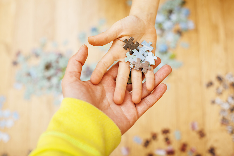 Puzzle stavebnice pre deti