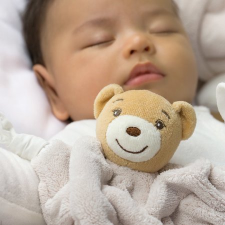 Zornăitoare si jucării dentiție - Papuci roz de pluş cu iepuraş zornăitoare Plume-Rattle Booties Pink Kaloo - 1
