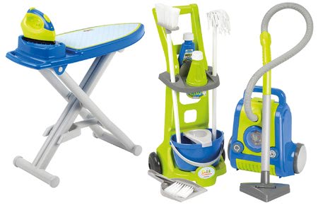 Écoiffier - Zestaw do sprzątania Clean Home Écoiffier wózek z odkurzaczem i deską do prasowania z żelazkiem od 3 lat