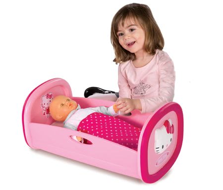 Łóżeczka i kołyski dla lalek - Kołyska dla lalki do 42 cm Hello Kitty Smoby - 3