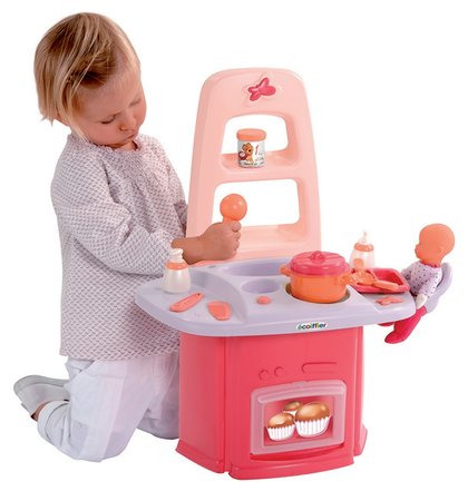 Domčeky pre bábiky - Prebaľovací stolík Nursery Écoiffier pre bábiku s kuchynkou so 14 doplnkami od 18 mes_1