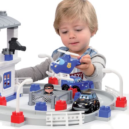 Cuburi de construit Abrick - Joc de construit staţia de poliţie cu drum auto Abrick Écoiffier - 1