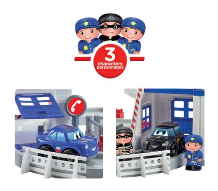 Cuburi de construit Abrick - Joc de construit staţia de poliţie cu drum auto Abrick Écoiffier - 2