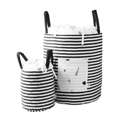 Koše a zásobníky na plienky - Textilný košík Stromy Bamboo toTs-smarTrike Black&White bambusový hodváb a satén 25*20 cm od 0 mesiacov