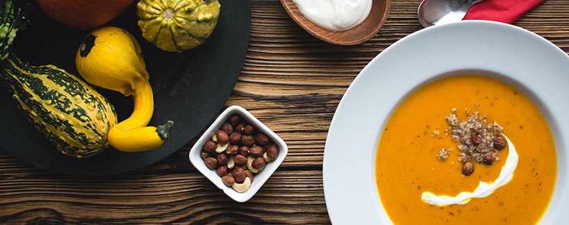 Purée de courge au jambon