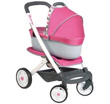 Vozički od 18. meseca - Športni in globoki voziček Trio Pastel Maxi Cosi & Quinny Smoby 3v1 z nosilko za dojenčka rožnati vzorčasti_13