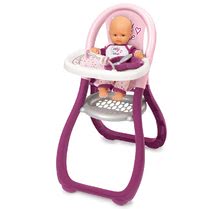 Zestawy dla najmłodszych - Zestaw chodzik i wózek z hamulcem Croc Baby Walker Minikiss 3w1 Smoby i krzesełko do karmienia z lalką_29