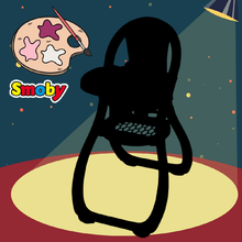 Zestawy dla najmłodszych - Zestaw chodzik i wózek z hamulcem Croc Baby Walker Minikiss 3w1 Smoby i krzesełko do karmienia z lalką_30