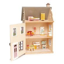 Dřevěné domky pro panenky - Dřevěný městský domeček pro panenku Foxtail Villa Tender Leaf Toys 12 dílů vybavený nábytkem výška 71 cm_0
